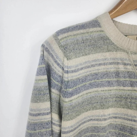 Woolrich Women's Striped‎ Crew Neck 100% Lambs Wool Long Sleeve Sweater Size L - Picture 3 of 11